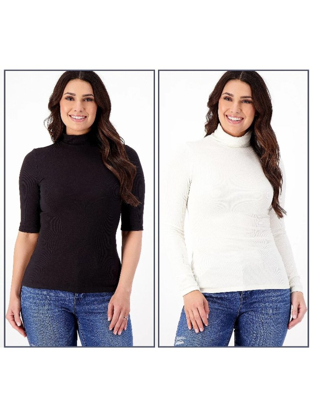 Studio Park x Courtney Khondabi Set of 2 Knit Tops Black Ivory Women Size Small